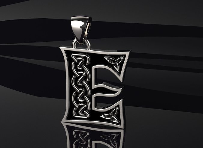 Letter pendant 5 with celtic pattern 3D print model