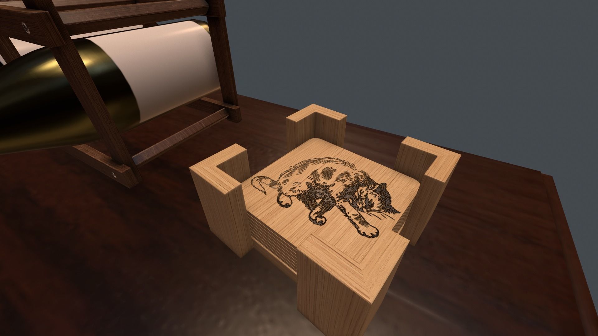 Game Ready Drinks Cabinet Low-poly 3D model_11