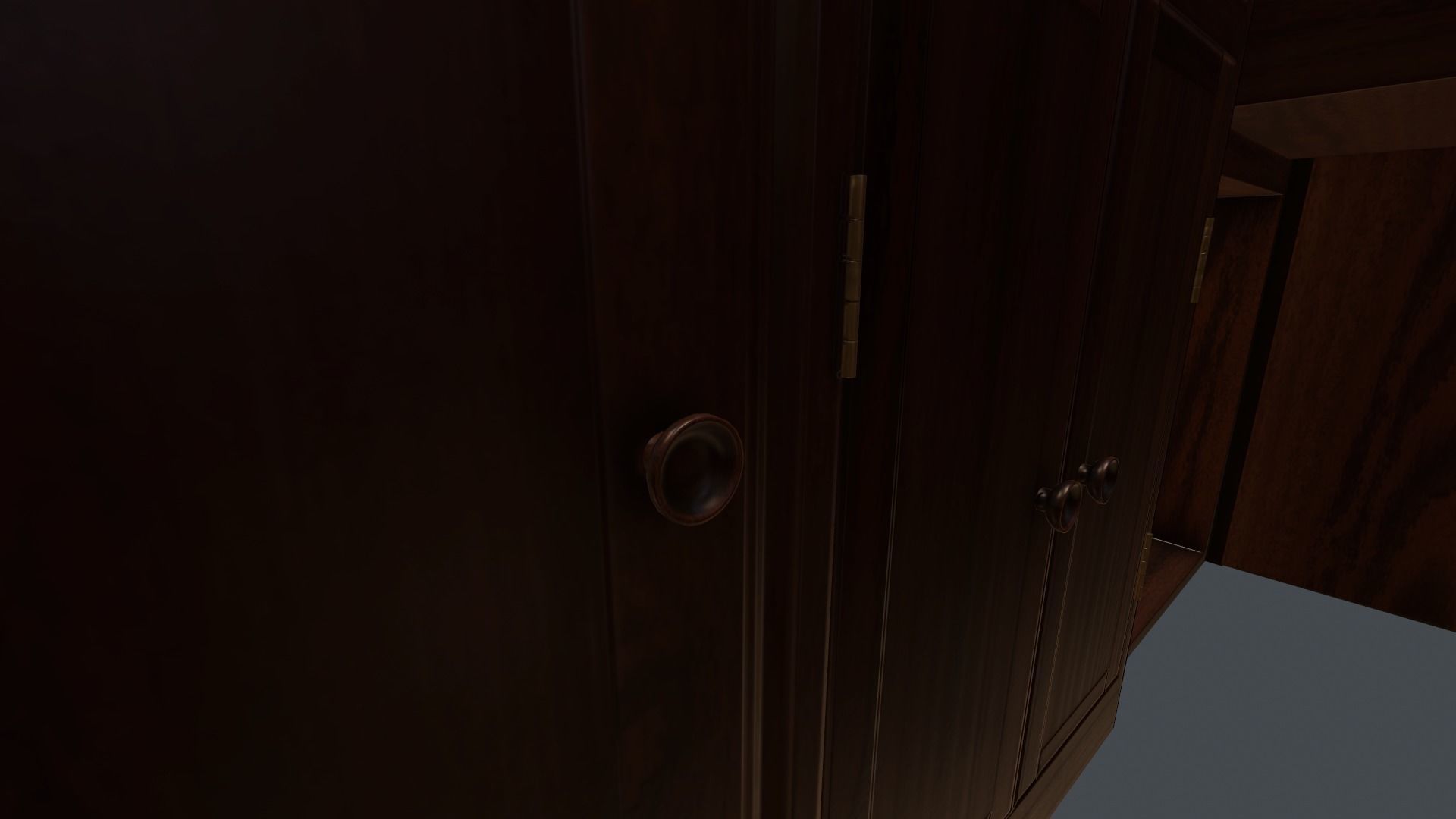 Game Ready Drinks Cabinet Low-poly 3D model_5