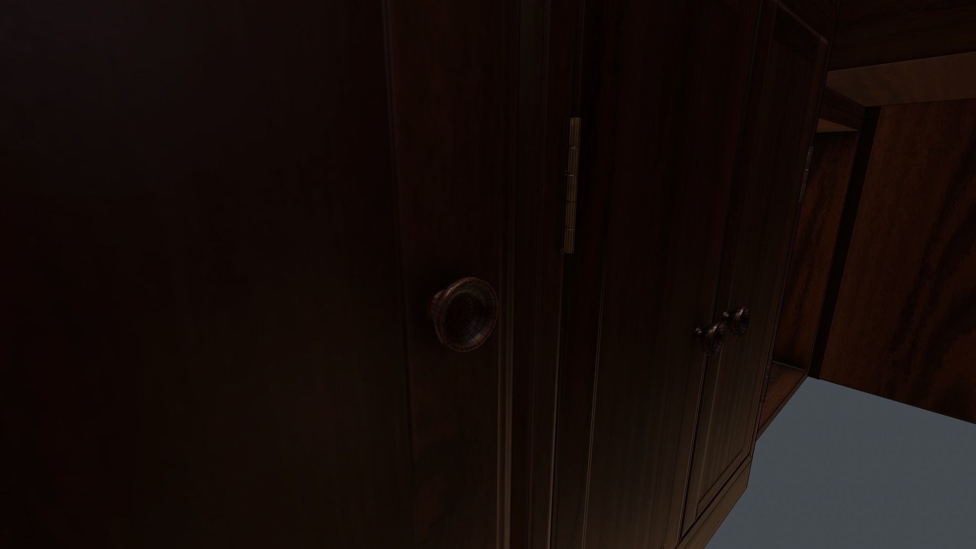 Game Ready Drinks Cabinet Low-poly 3D model_6