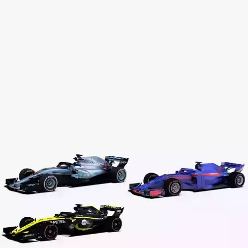 Formula 1 2018 cars Pack 3 3D model