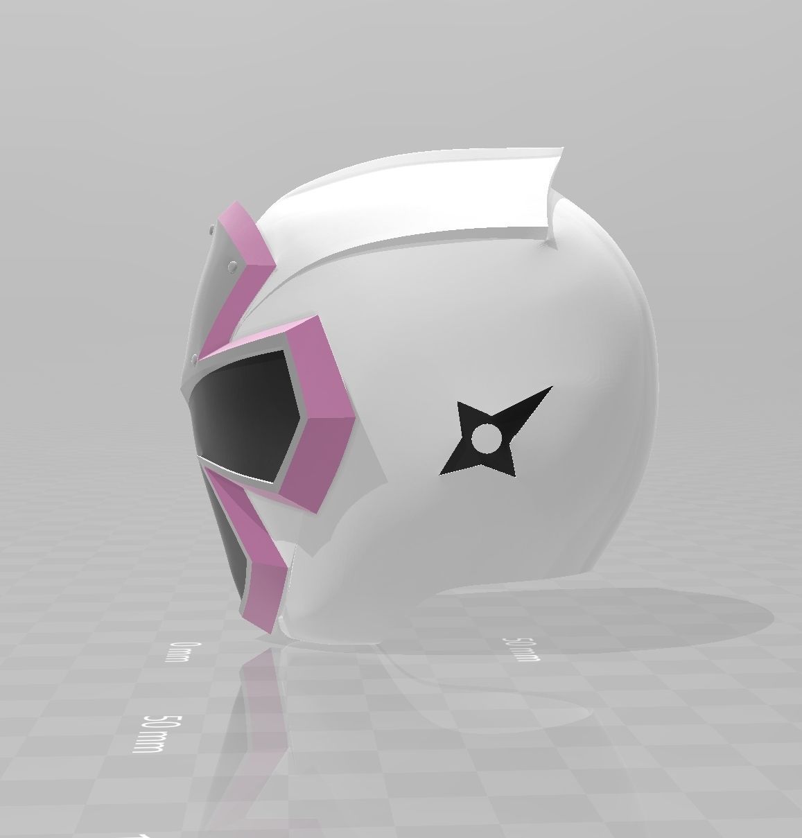 Power Rangers Shuriken Sentai Ninninger ShiroNinger Helmet 3D print model_2