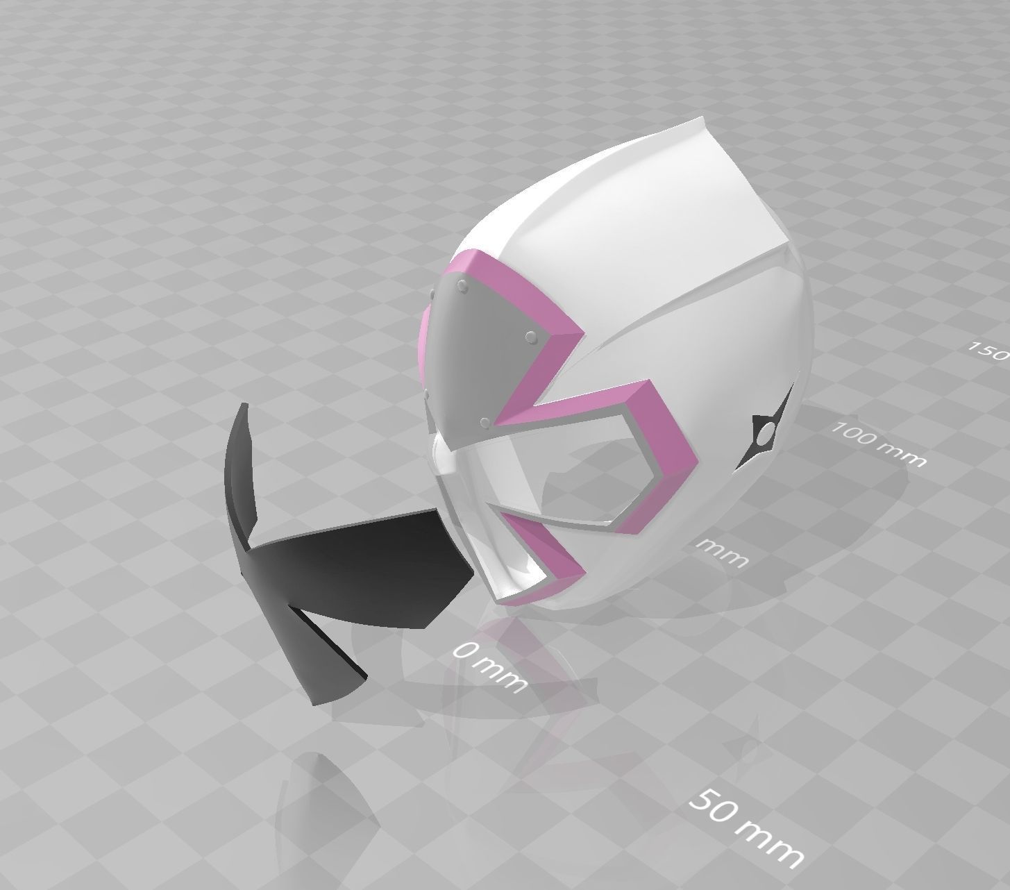 Power Rangers Shuriken Sentai Ninninger ShiroNinger Helmet 3D print model_5