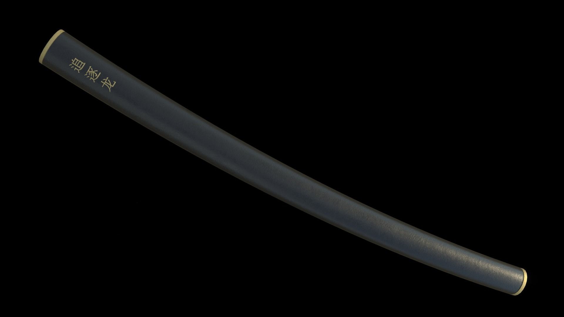 Katana Samurai Sword with Stand Low-poly 3D model_3