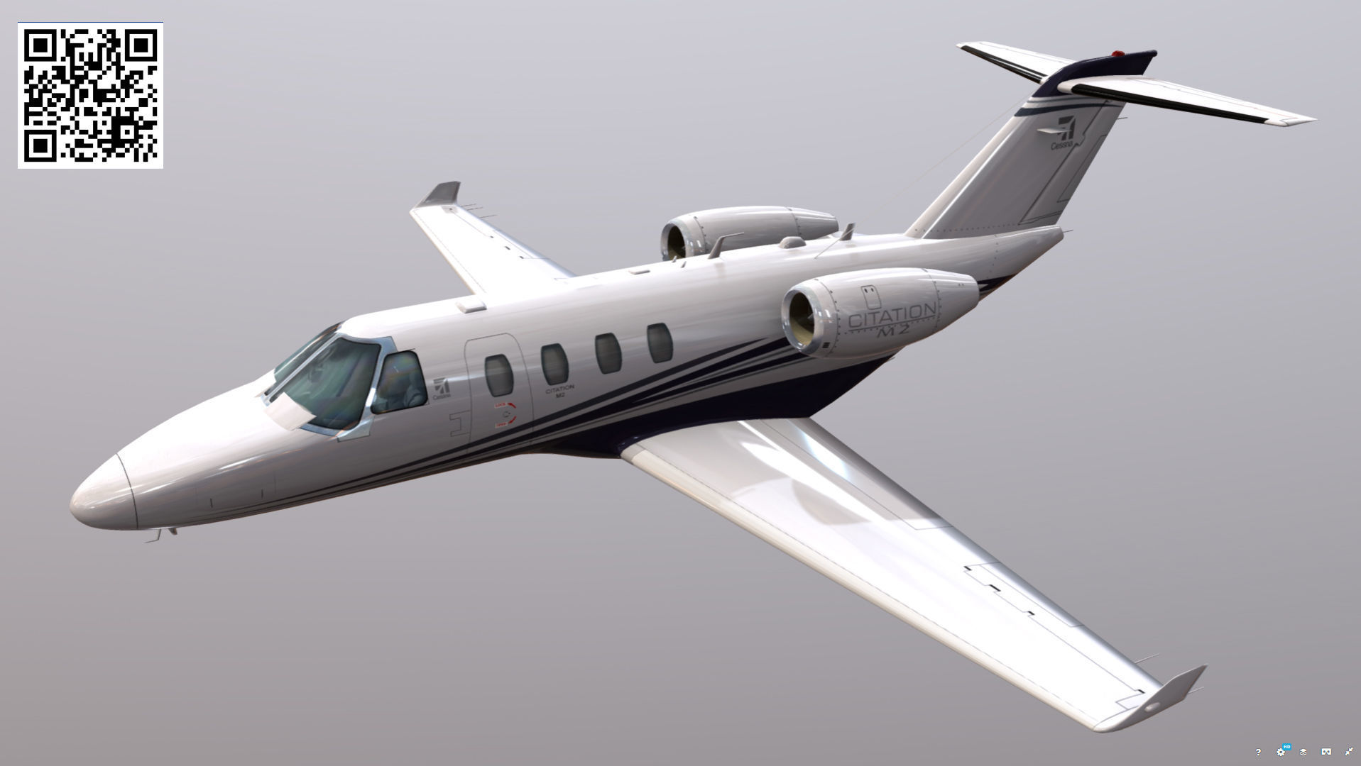 Cessna Citation M2 Low-poly 3D model_2