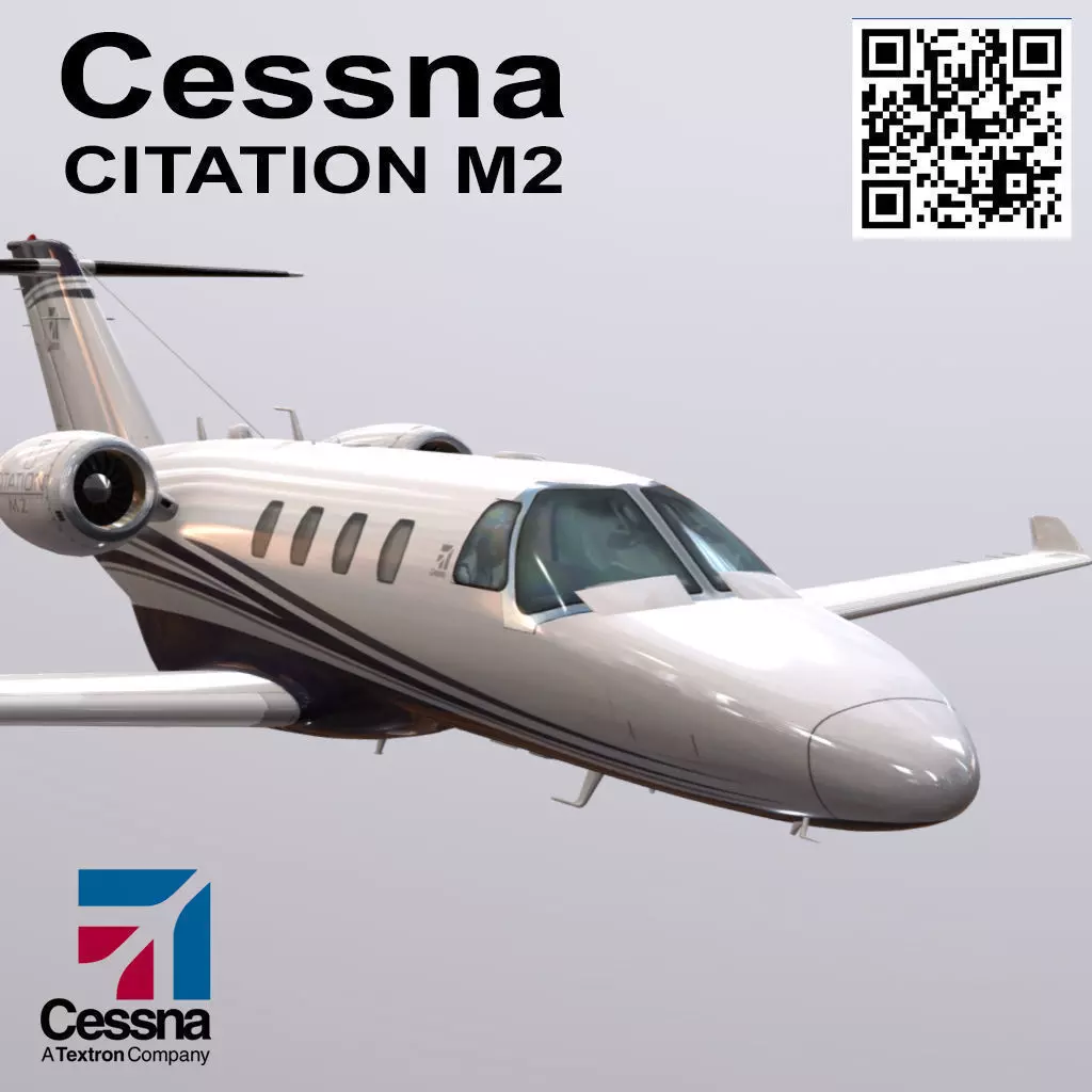 Cessna Citation M2 Low-poly 3D model_0