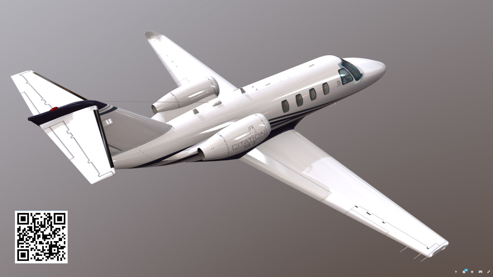 Cessna Citation M2 Low-poly 3D model_5