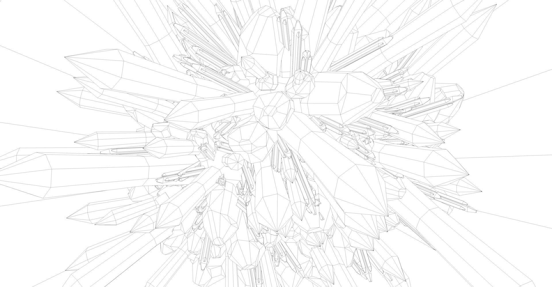 Crystal Formation Low-poly 3D model_14