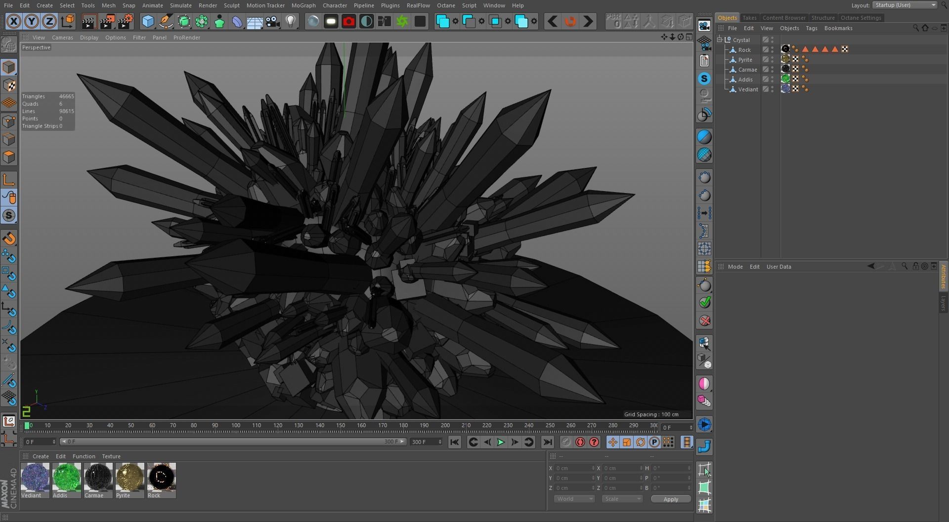 Crystal Formation Low-poly 3D model_16