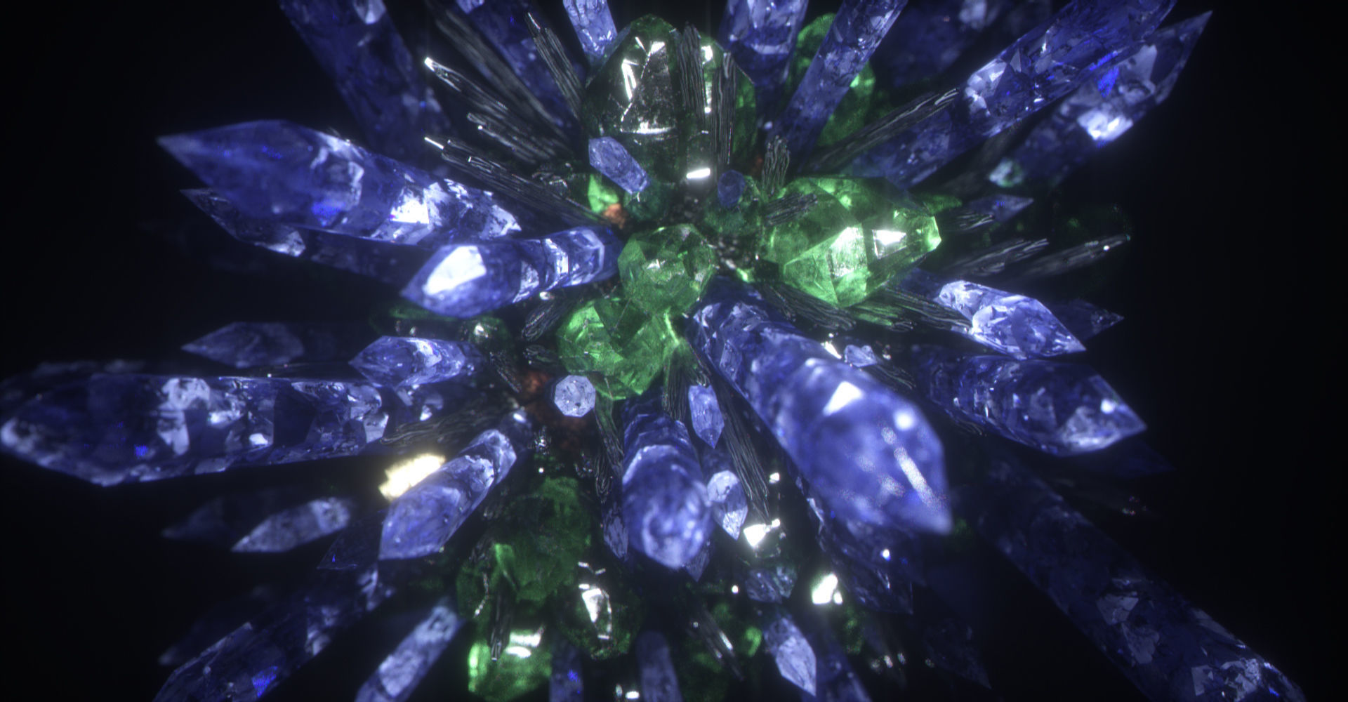Crystal Formation Low-poly 3D model_3