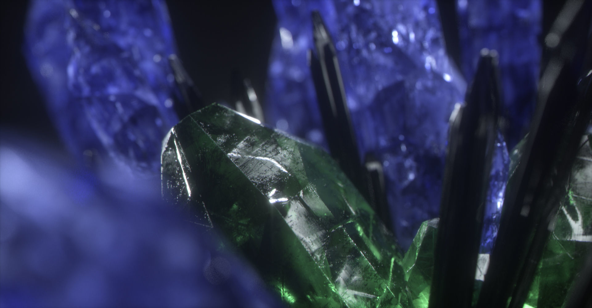 Crystal Formation Low-poly 3D model_6