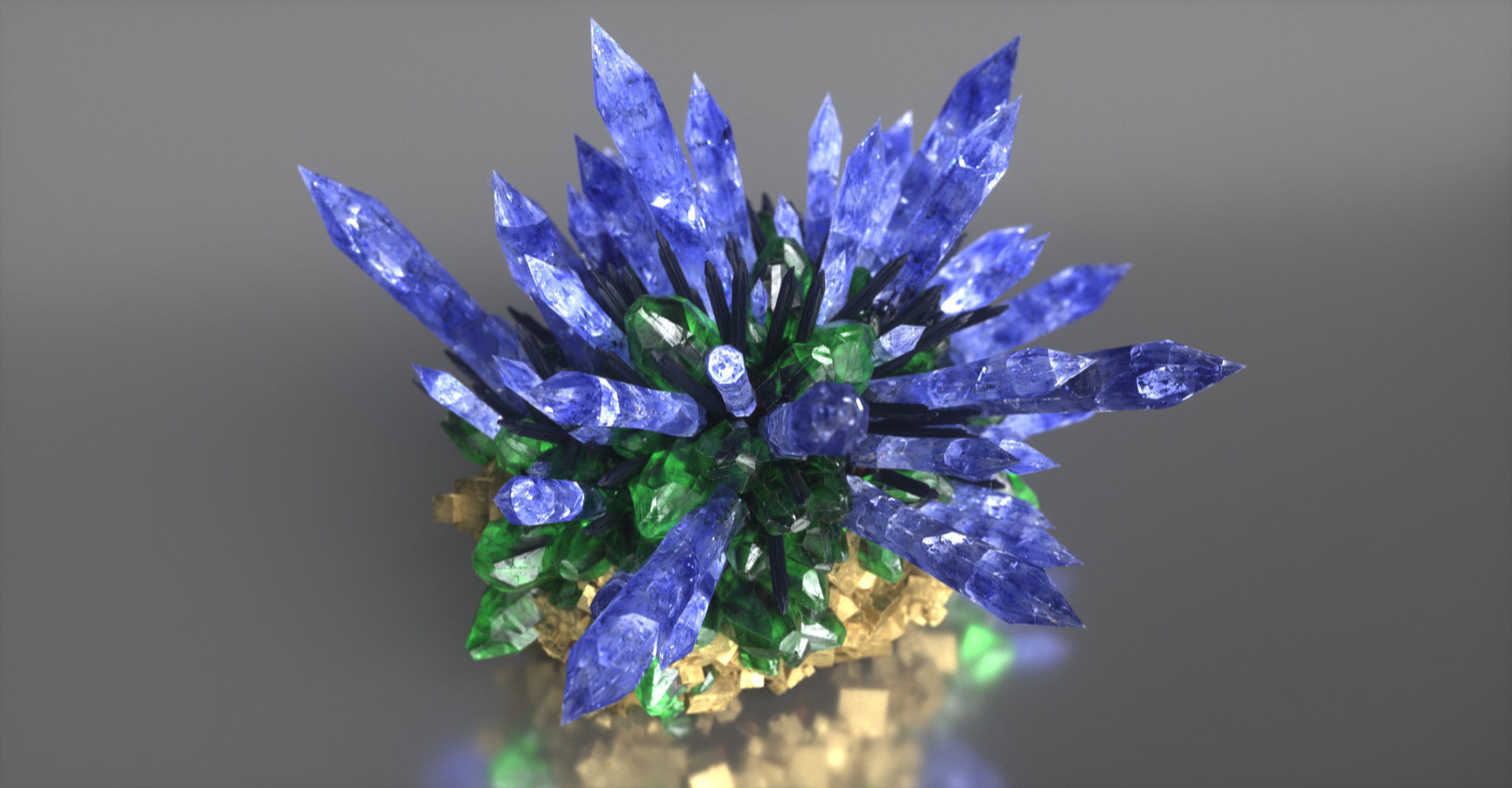 Crystal Formation Low-poly 3D model_10