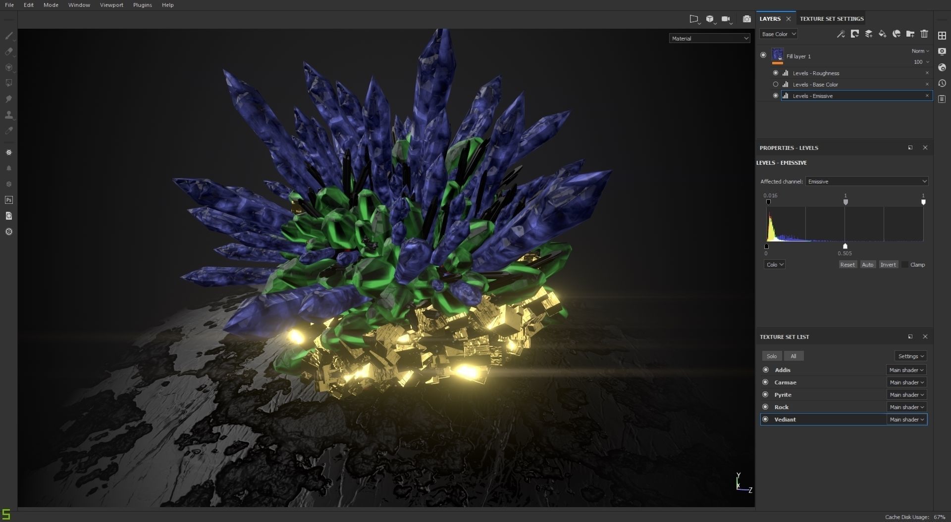 Crystal Formation Low-poly 3D model_17