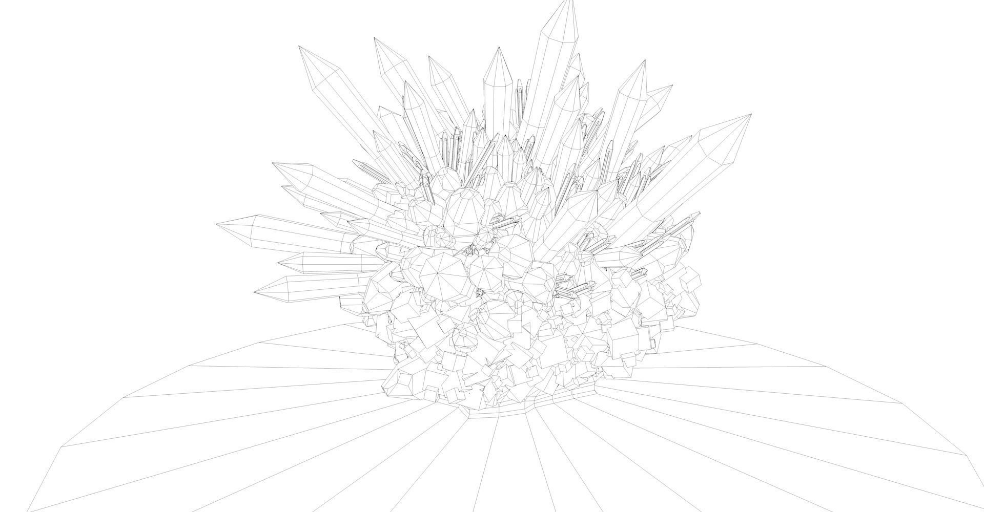 Crystal Formation Low-poly 3D model_15