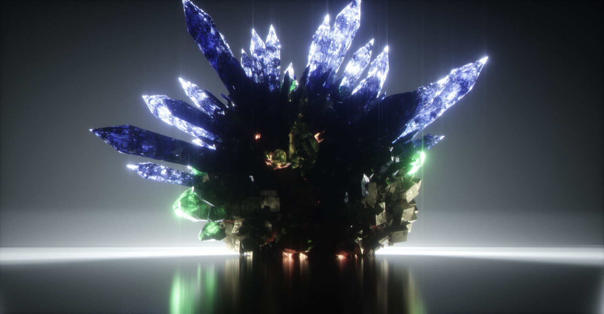 Crystal Formation Low-poly 3D model_2