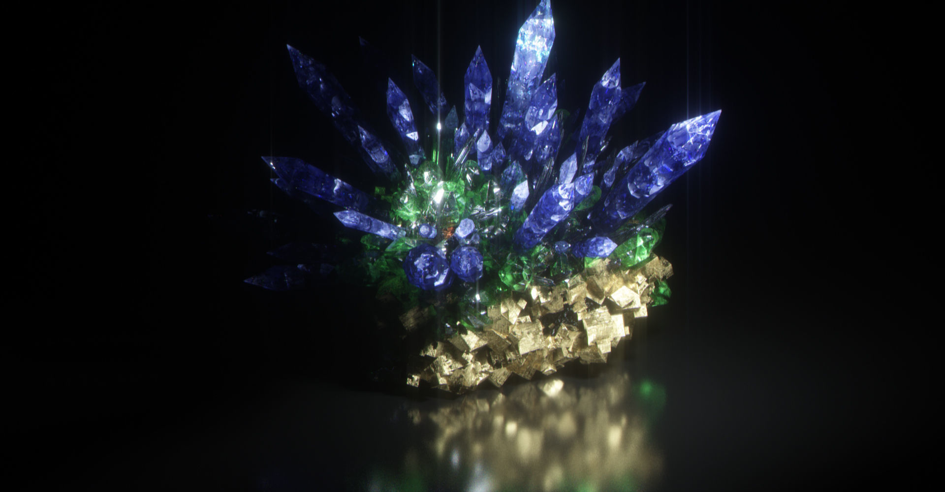 Crystal Formation Low-poly 3D model_4