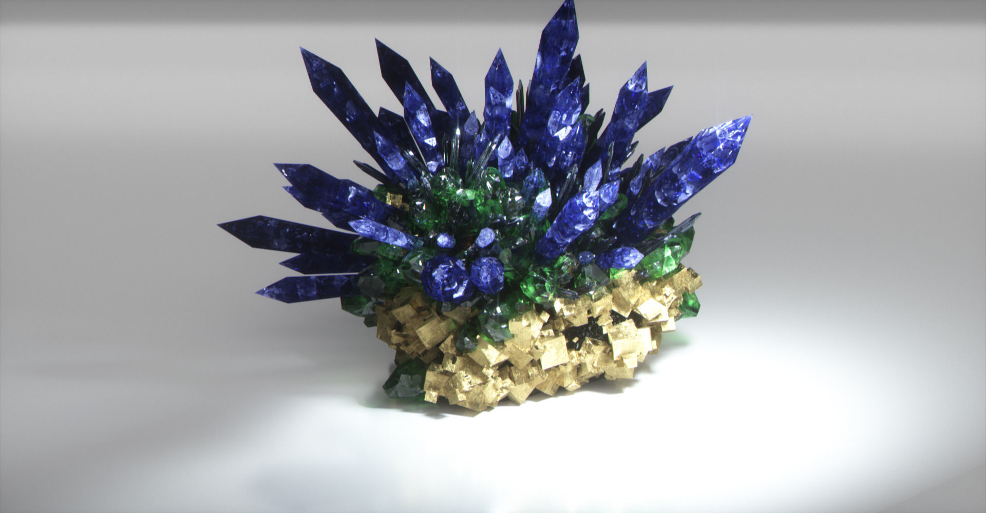 Crystal Formation Low-poly 3D model_5