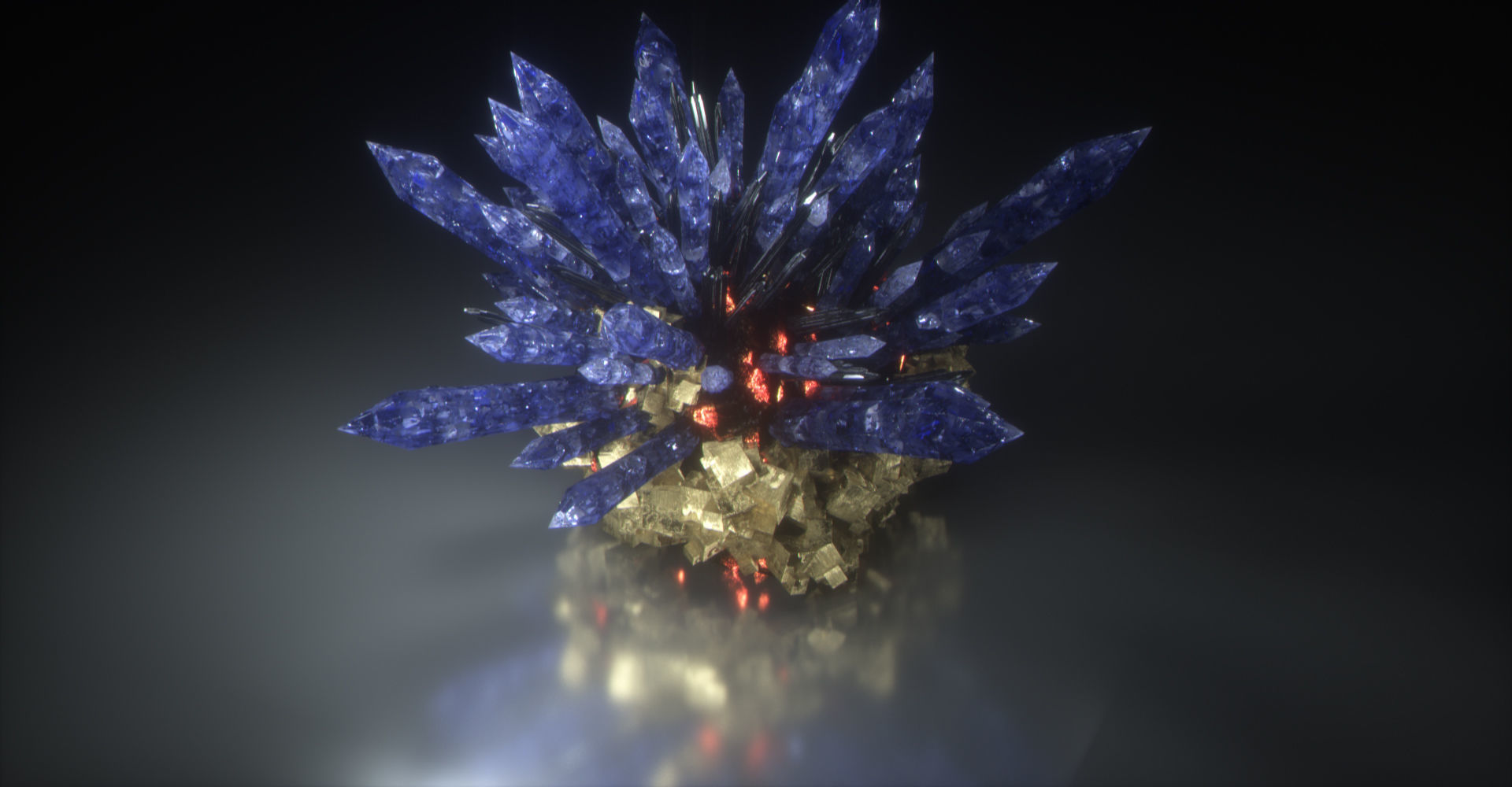 Crystal Formation Low-poly 3D model_13