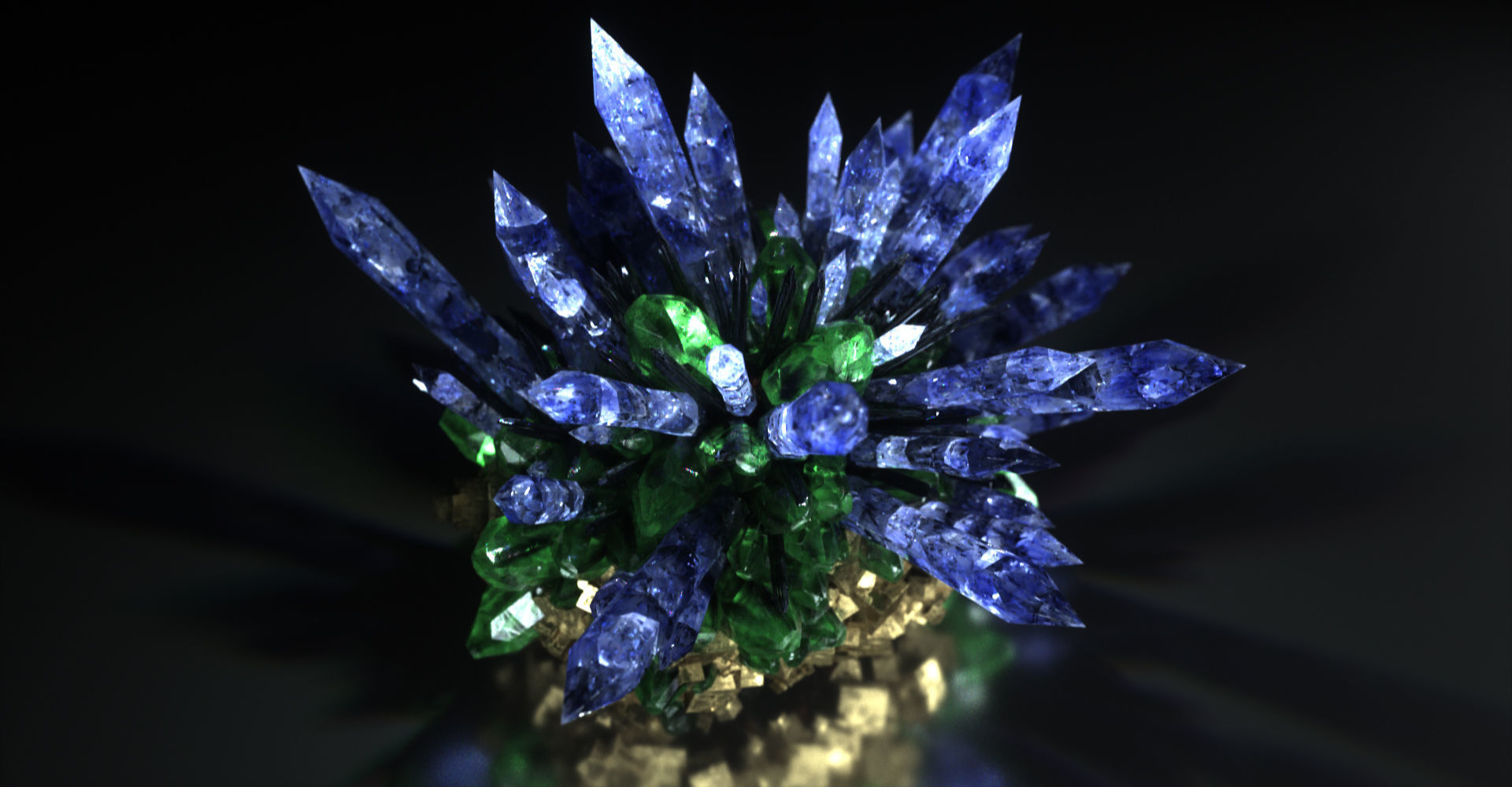 Crystal Formation Low-poly 3D model_1