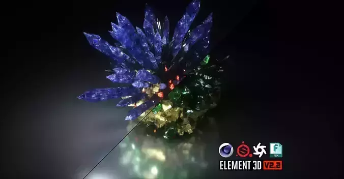 Crystal Formation Low-poly 3D model