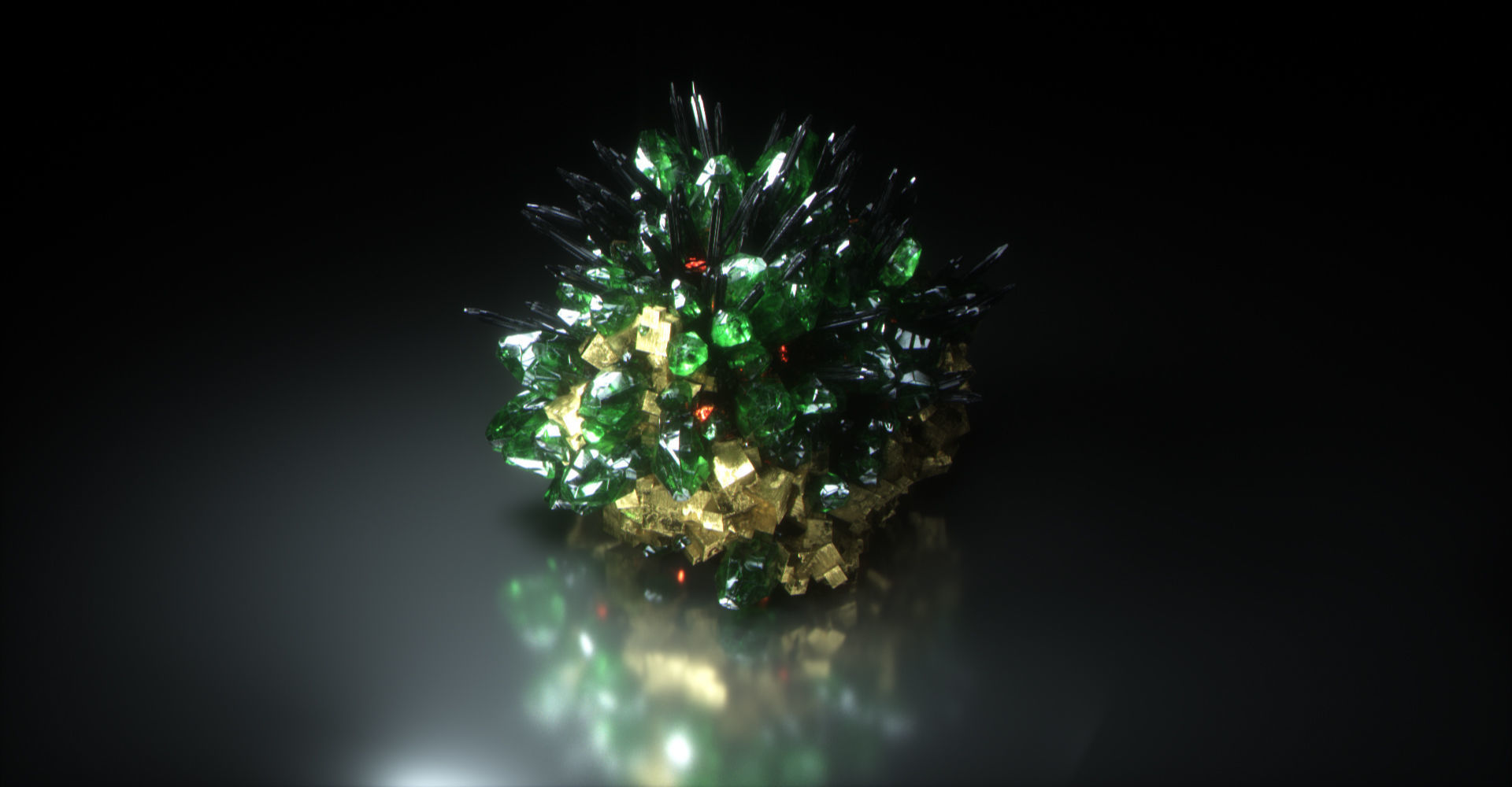 Crystal Formation Low-poly 3D model_12