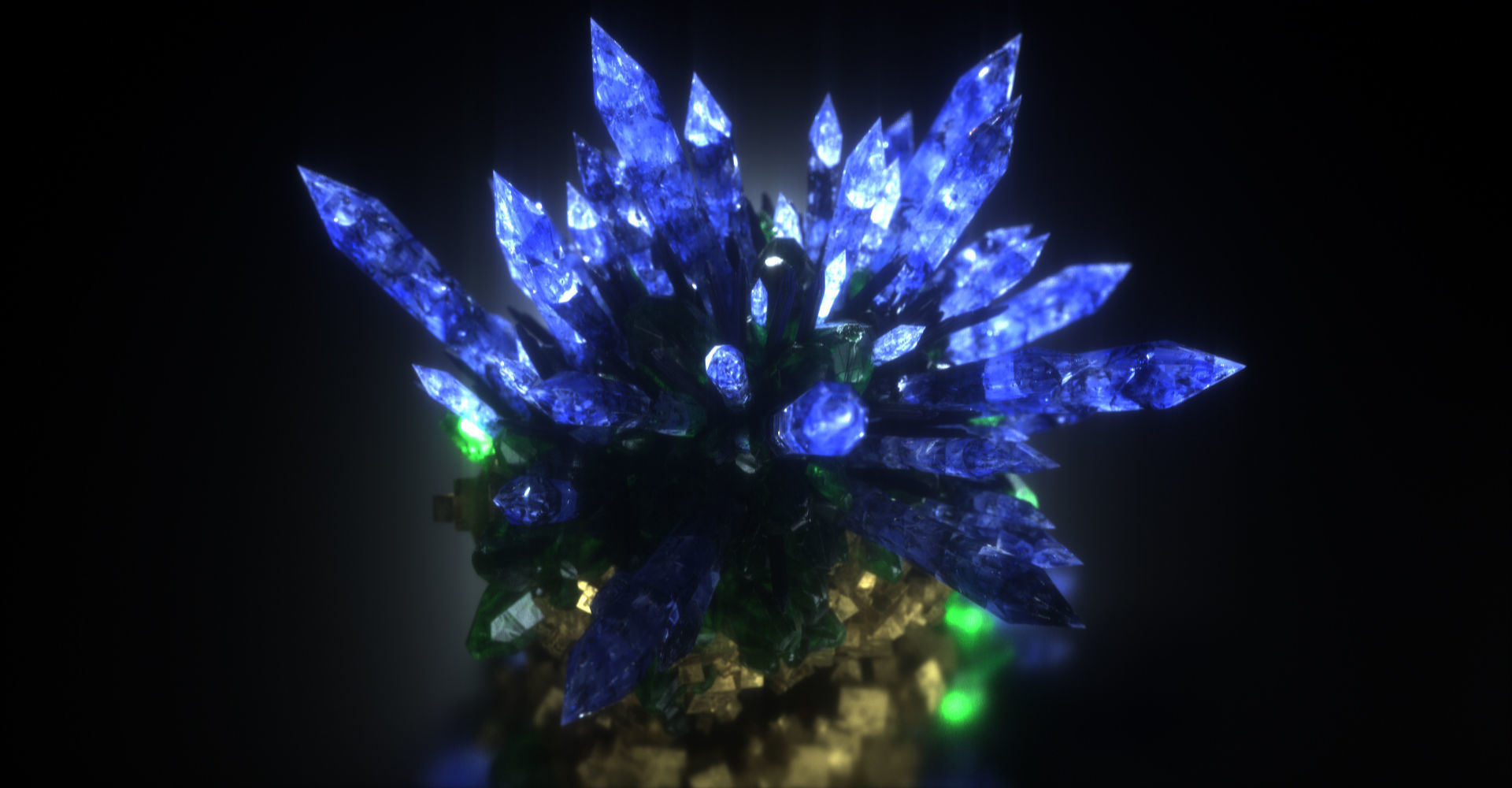 Crystal Formation Low-poly 3D model_9