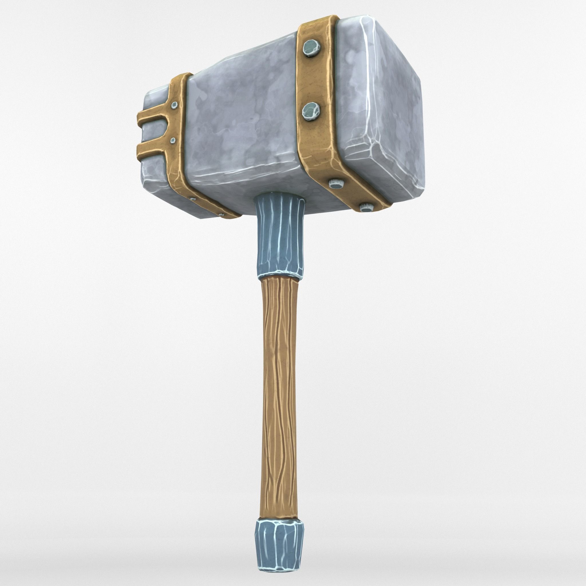 Ancient Hammer Low-poly 3D model_2