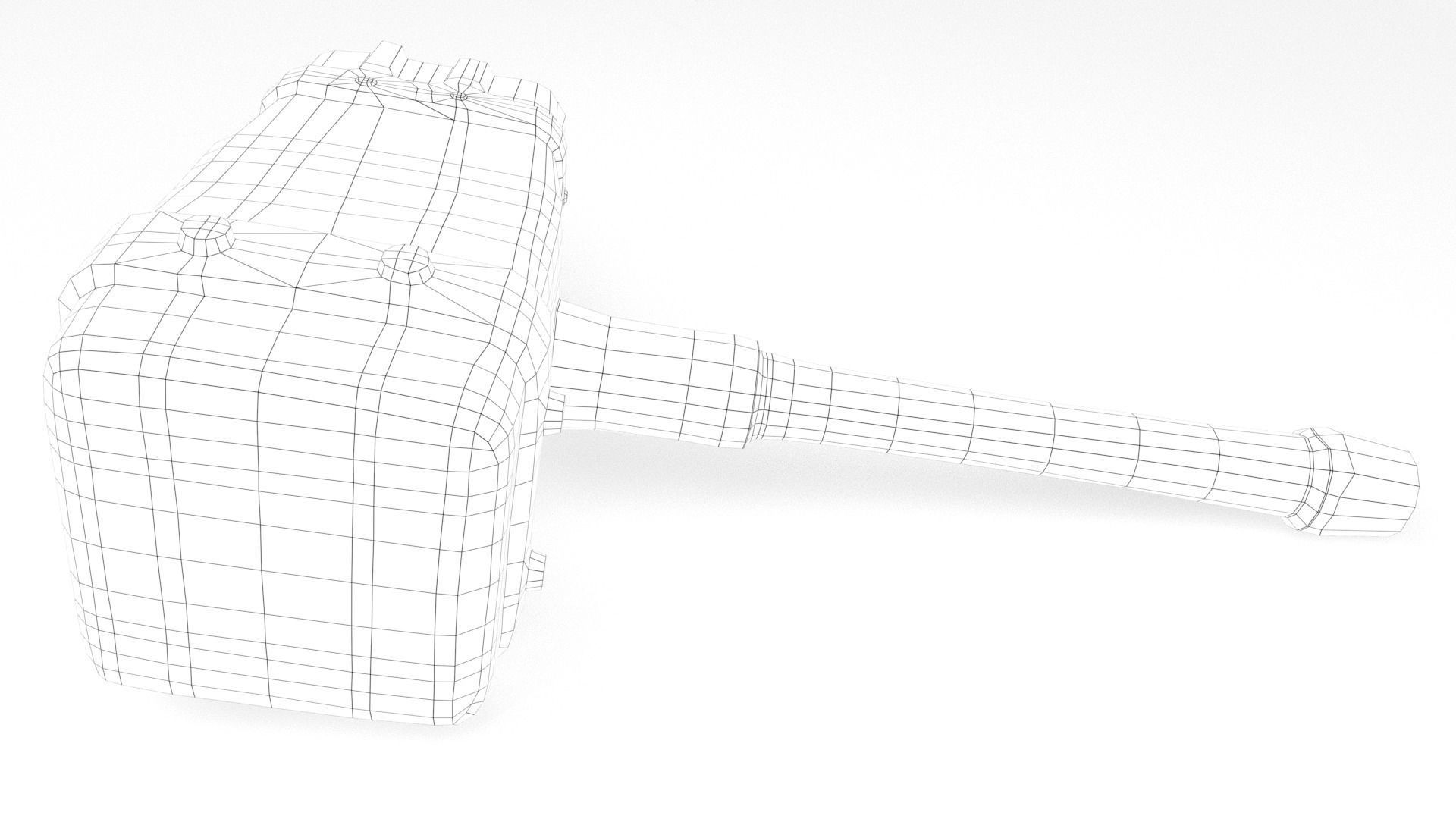 Ancient Hammer Low-poly 3D model_35