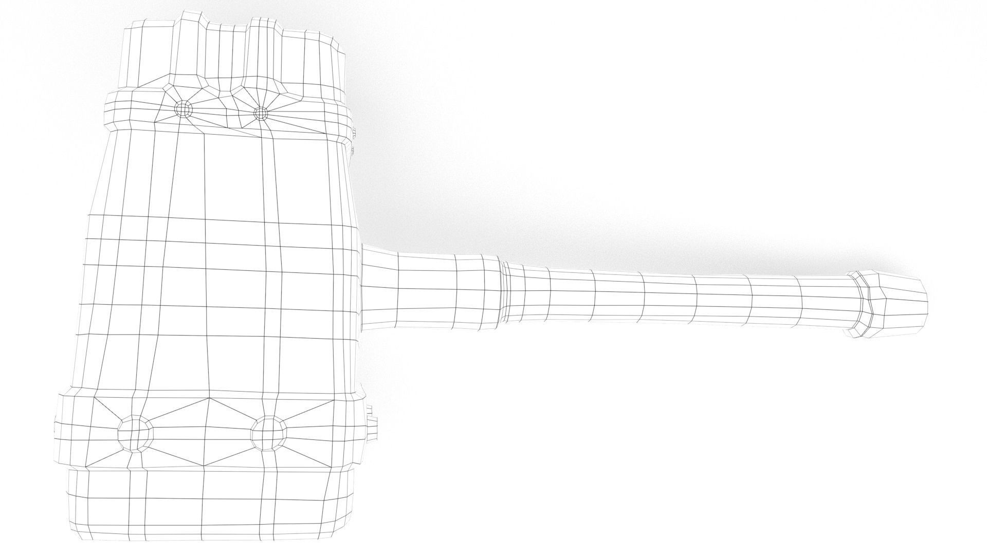 Ancient Hammer Low-poly 3D model_29
