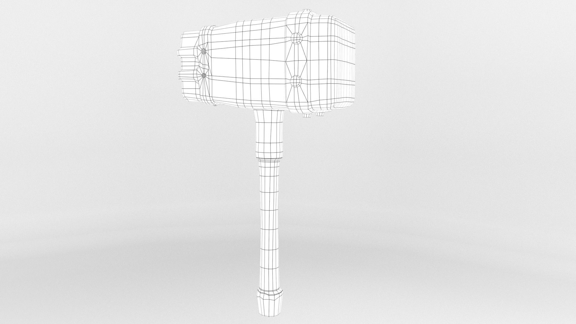 Ancient Hammer Low-poly 3D model_7