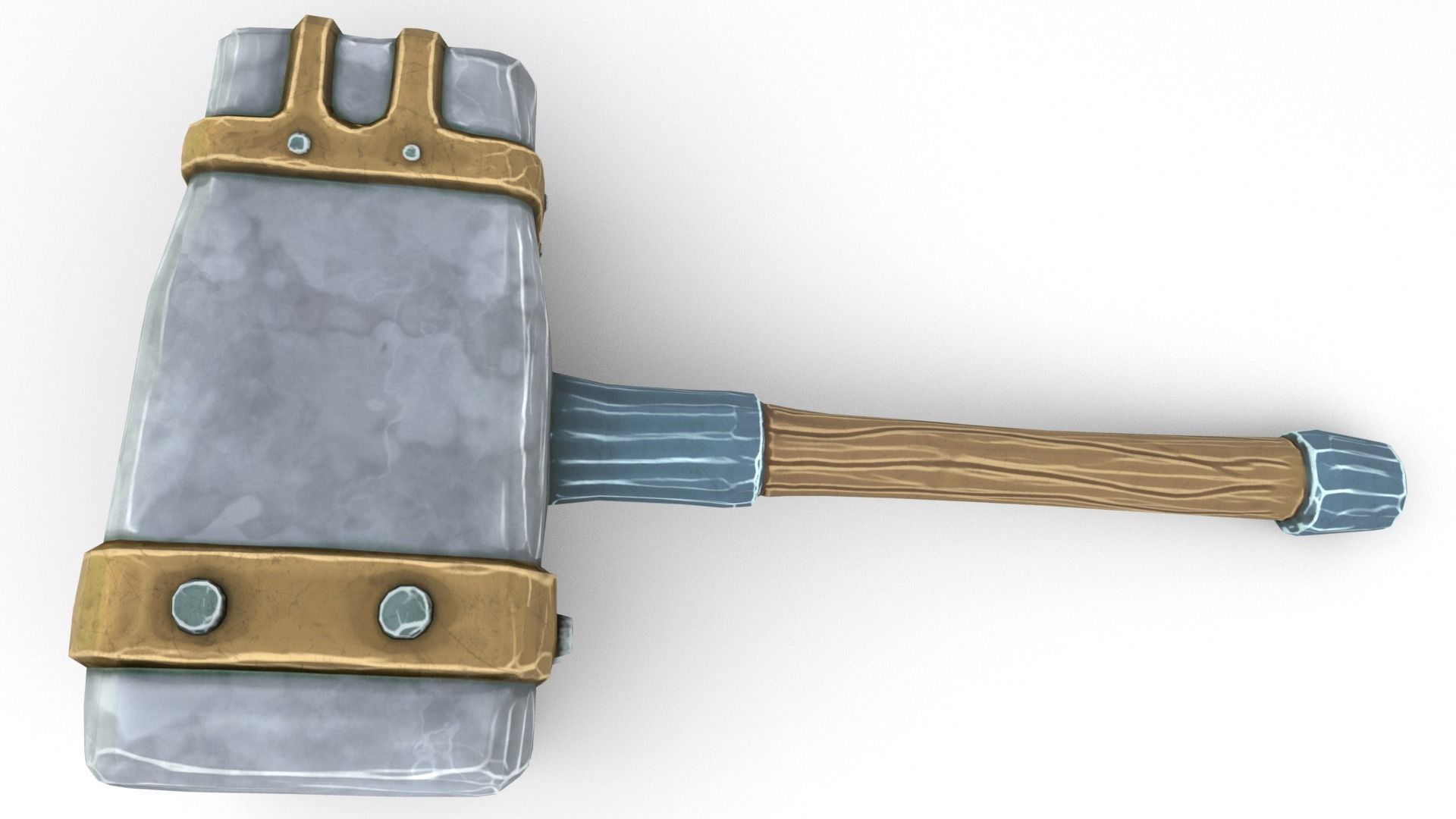 Ancient Hammer Low-poly 3D model_38