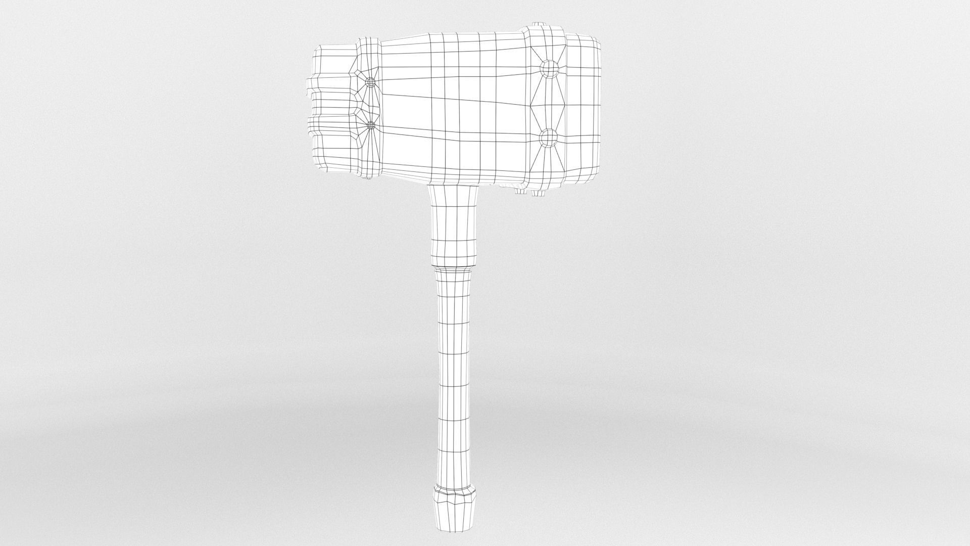 Ancient Hammer Low-poly 3D model_9