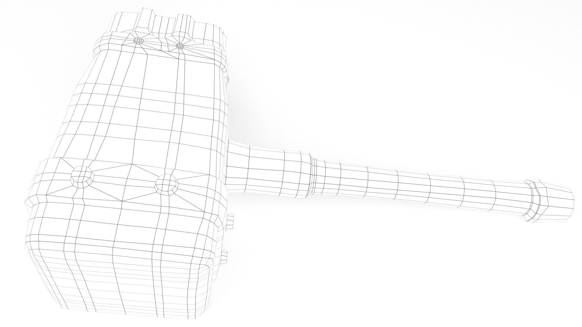 Ancient Hammer Low-poly 3D model_37