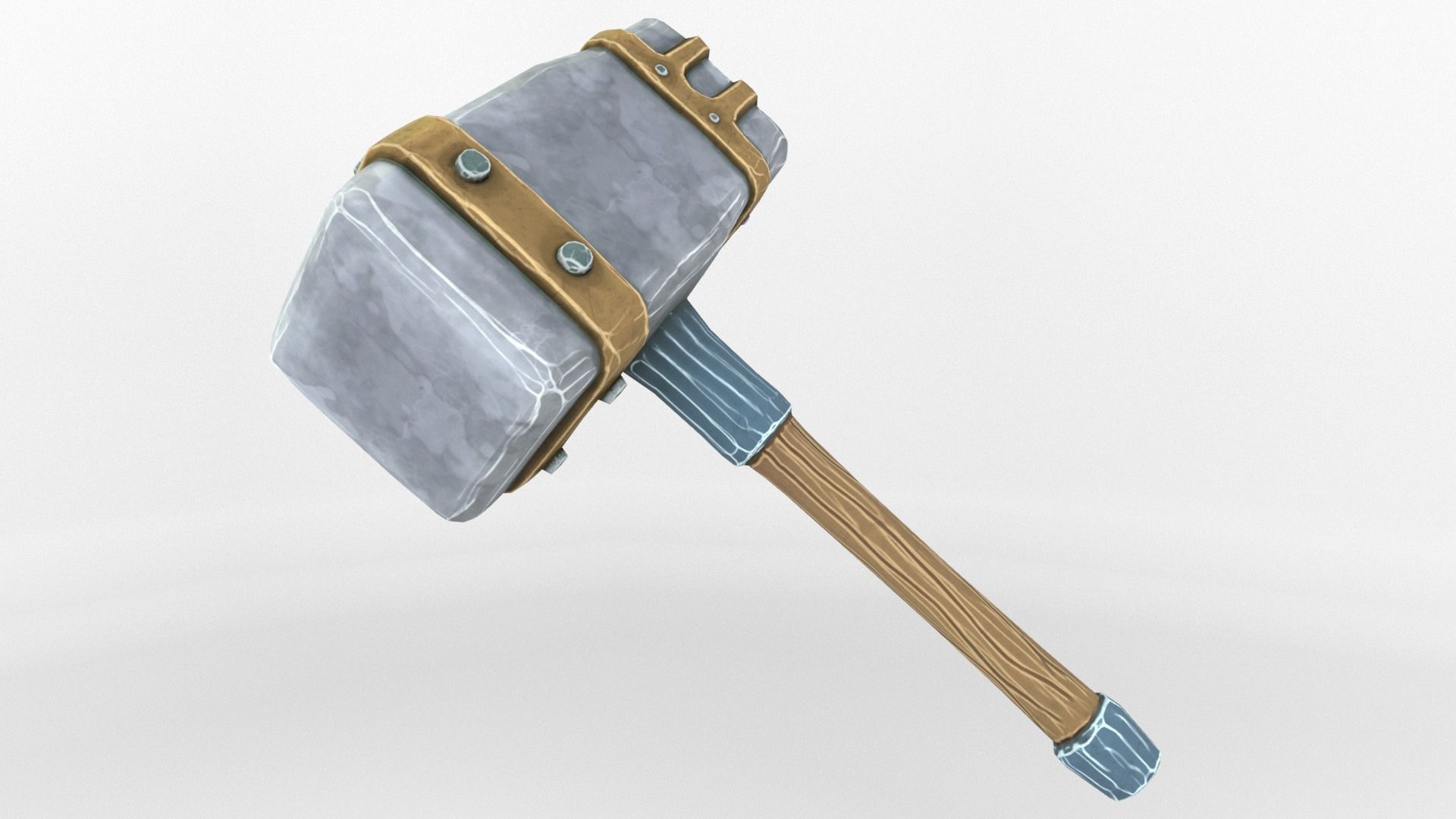 Ancient Hammer Low-poly 3D model_3