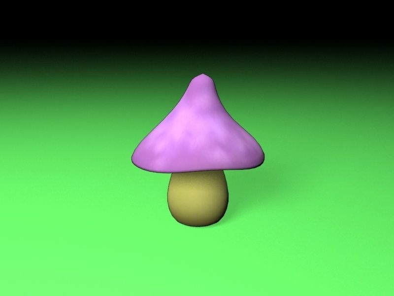 cartoon mushrooms Low-poly 3D model_7