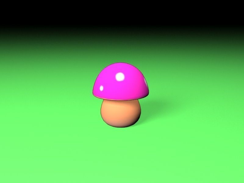 cartoon mushrooms Low-poly 3D model_4