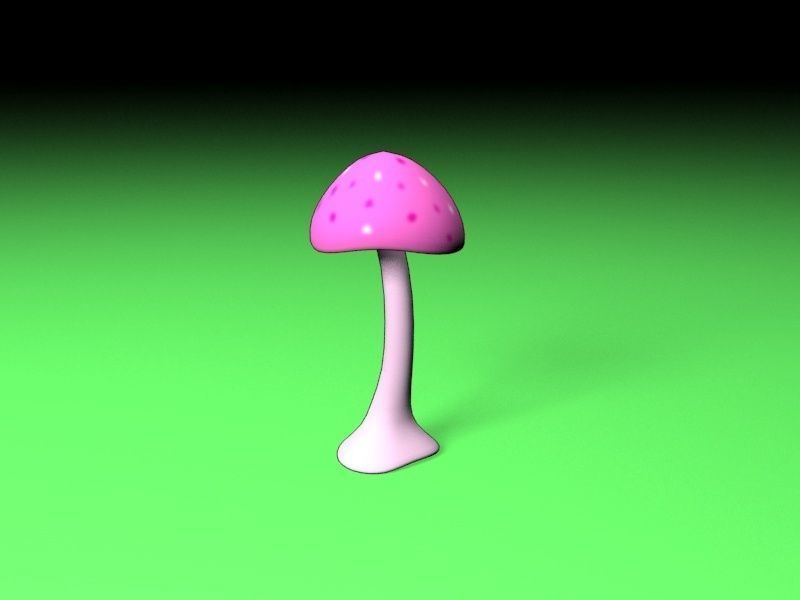 cartoon mushrooms Low-poly 3D model_5