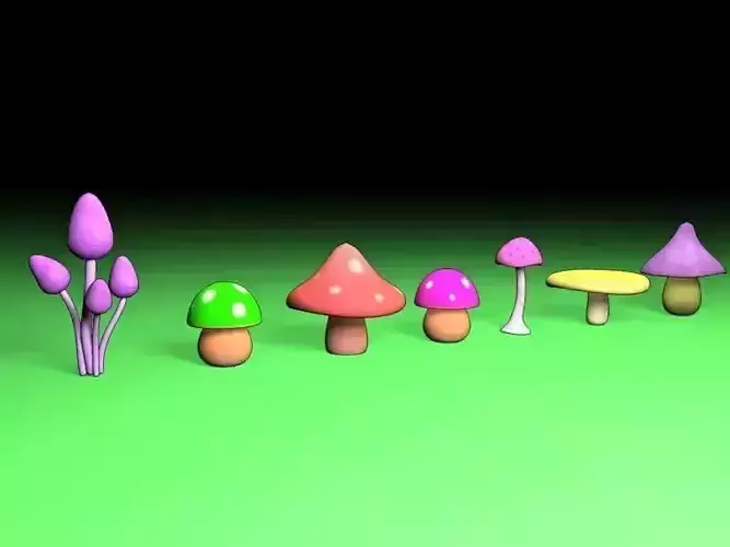 cartoon mushrooms