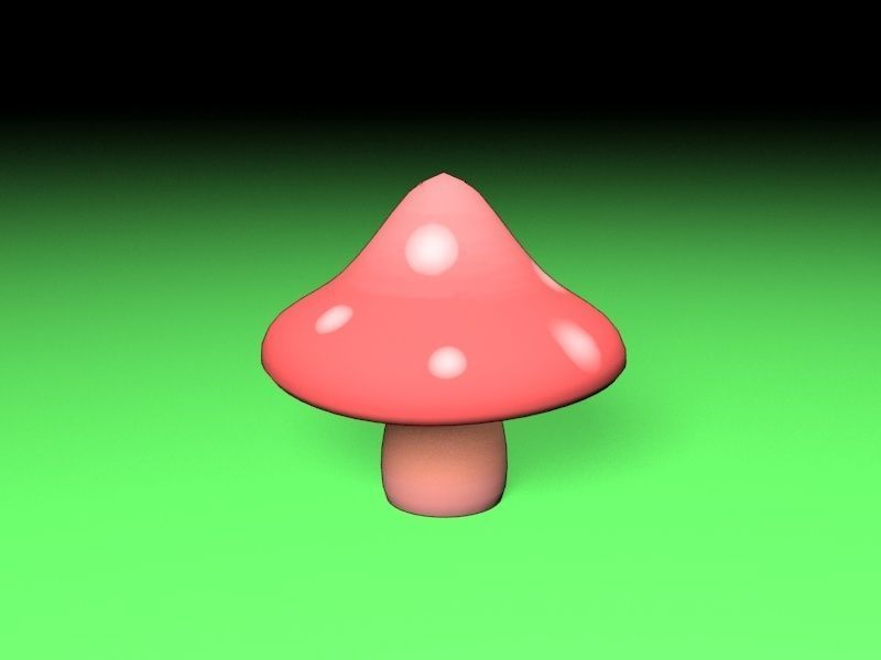 cartoon mushrooms Low-poly 3D model_3