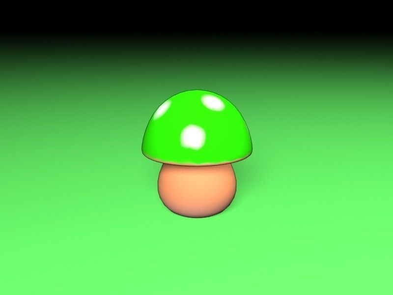 cartoon mushrooms Low-poly 3D model_2