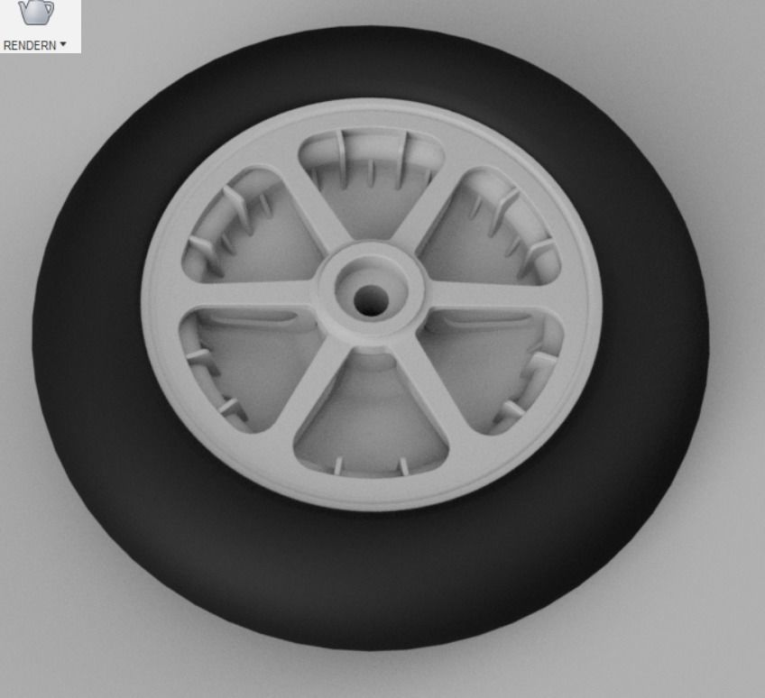 1-5th scale Messerschmitt BF-109 wheel - Early Version 3D print model_2