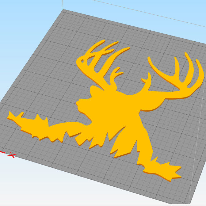Deer Silhouette for wall art 3D print model_1