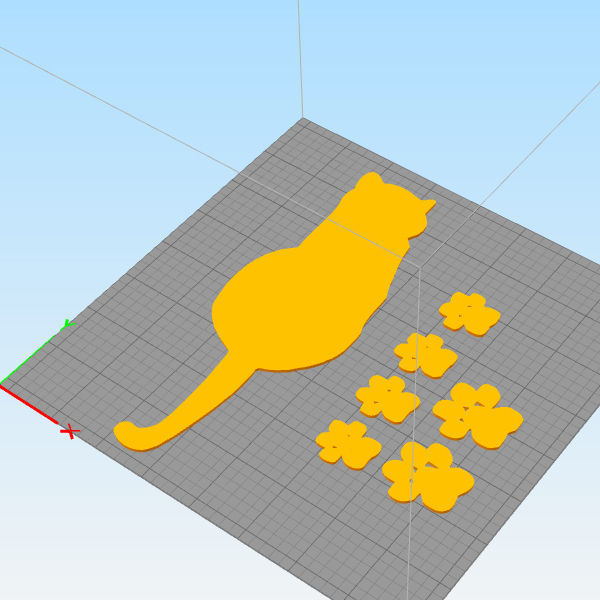 Walking cat wall decoration 3D print model_1