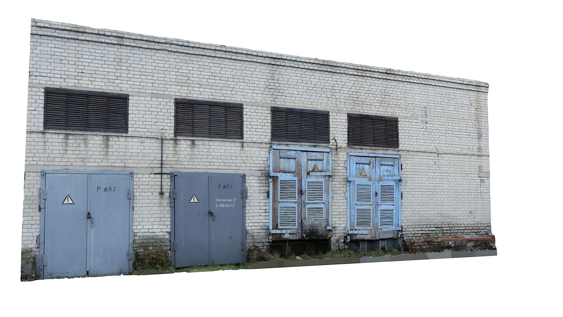 Electrical station wall scan 28 Low-poly 3D model_1