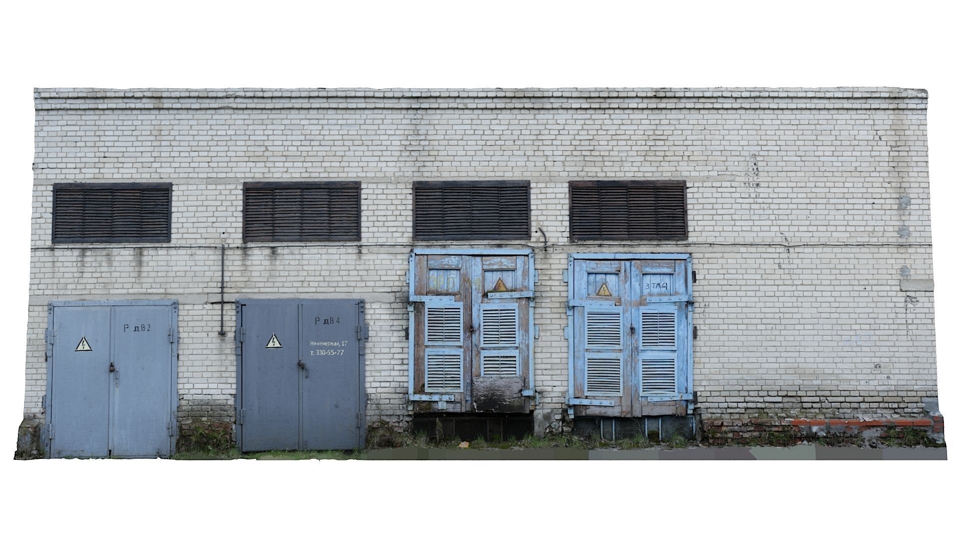 Electrical station wall scan 28 Low-poly 3D model_2