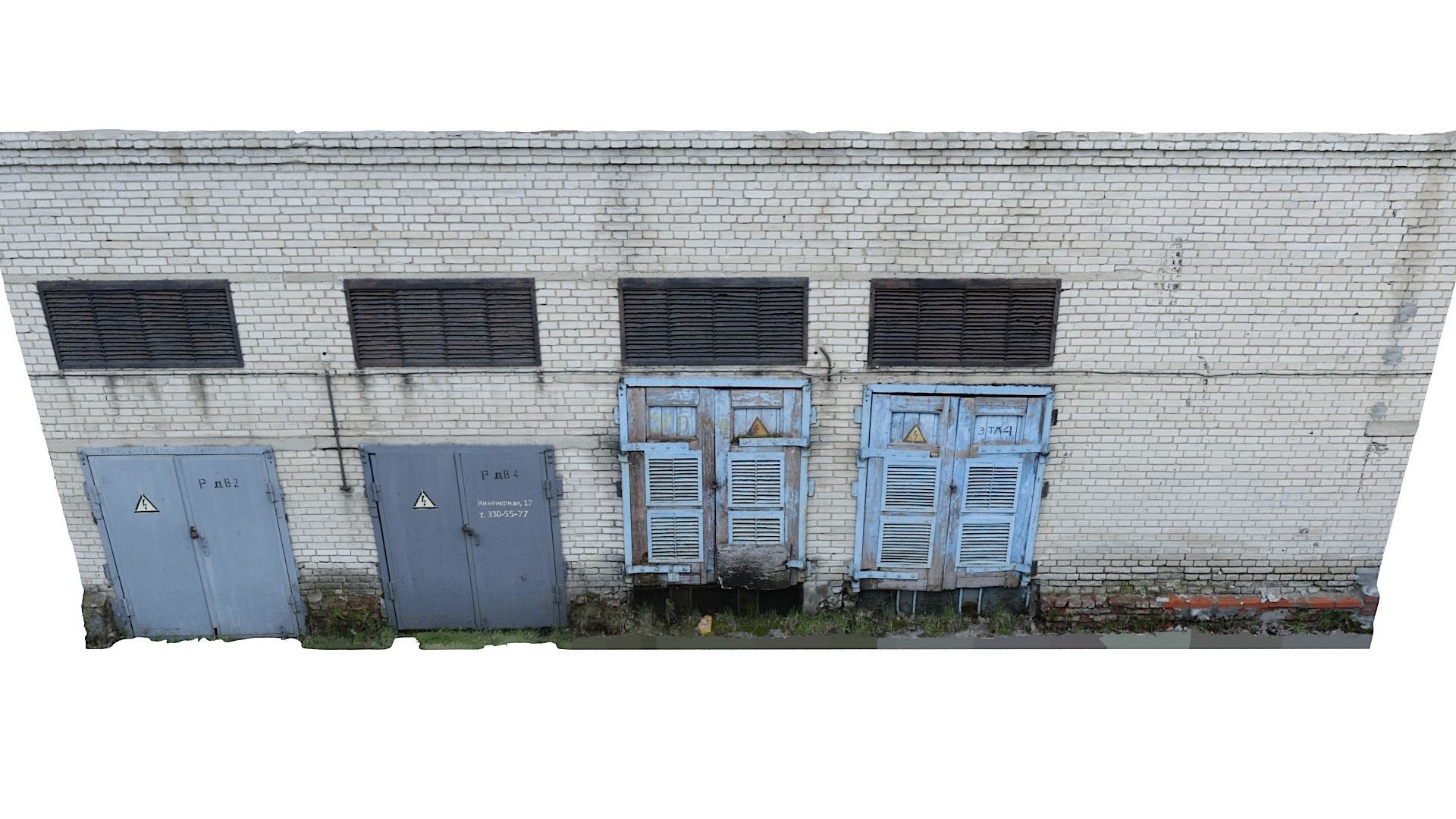 Electrical station wall scan 28 Low-poly 3D model_6