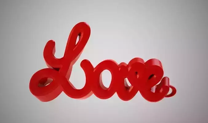 Love Keychain 3D print model