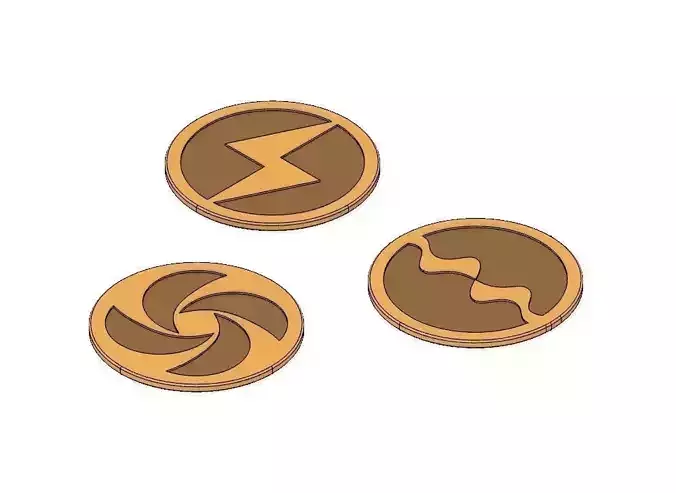 Bombos Ether and Quake Medallions and Coasters LTTP 3D print model