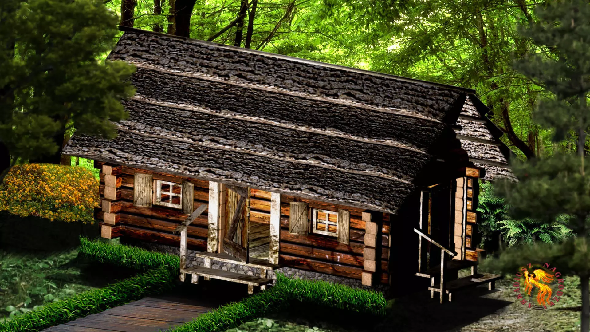 country cottage3 lwo Low-poly 3D model