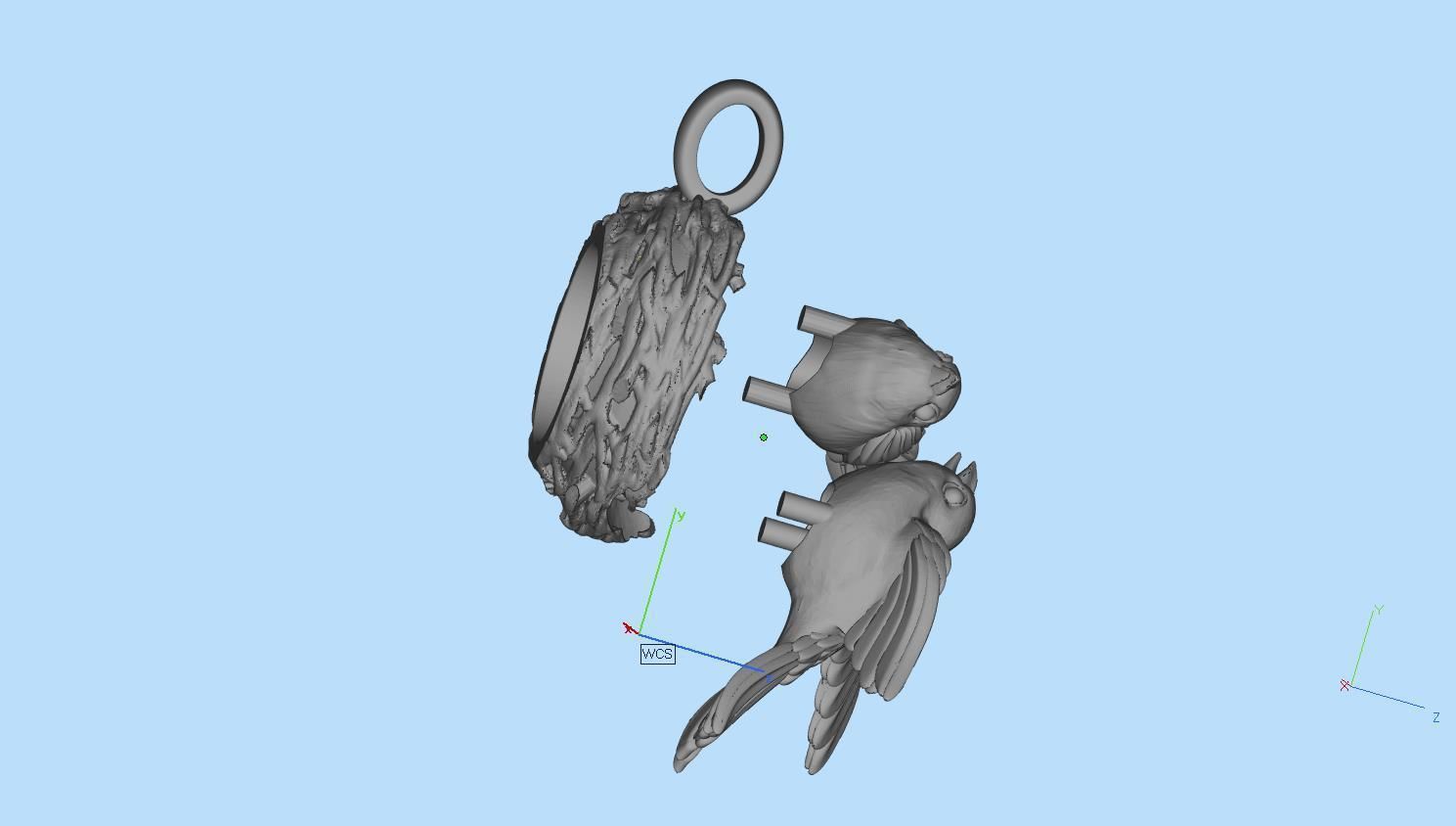 pendant two birds in nest 3D print model_19